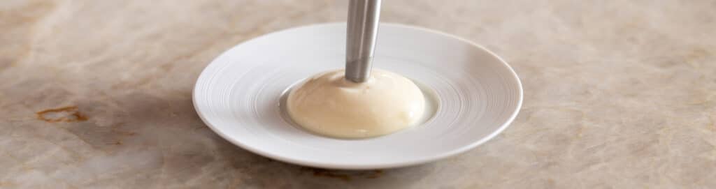 Polenta and parmesan cheese espuma