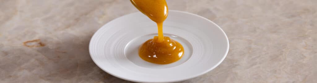 Runny passionfruit and vanilla gel