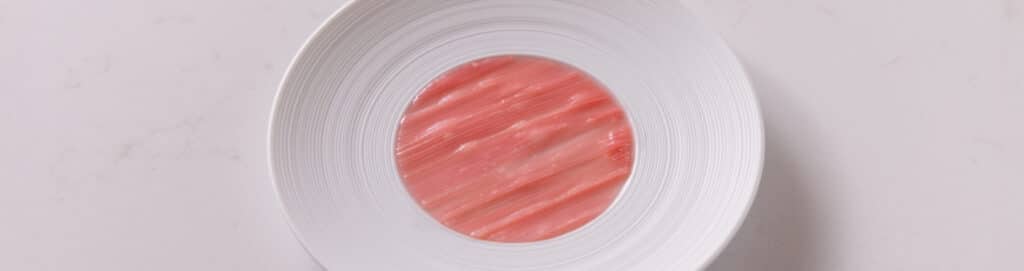 Sous vide rhubarb disc