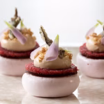 Vegan radish & purple shiso meringue amuse 1 Vegan radish & purple shiso meringue amuse
