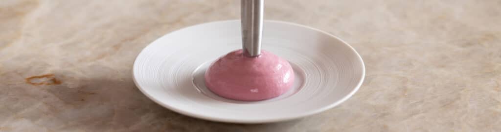 Yoghurt and cherry espuma