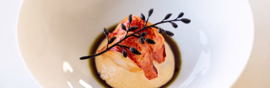 Butter poached lobster dish