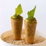 Onion & lovage cone and a artichoke & pistachio tartelette 1 Onion & lovage cone and a artichoke & pistachio tartelette