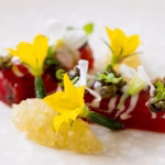 Glazed watermelon dish with rind compote 1 Glazed watermelon dish with rind compote