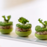 Kale meringue with confit shallot & crispy bacon