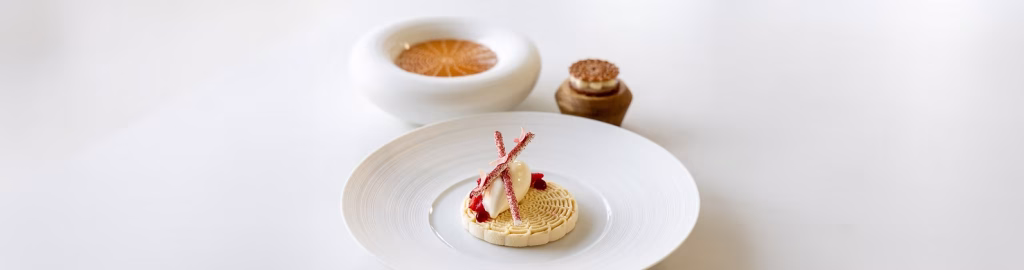 Peche melba 2.0 dessert