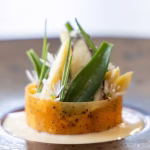 White asparagus with stuffed morels & a magnolia beurre blanc 2 White asparagus with stuffed morels & a magnolia beurre blanc