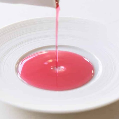 Rhubarb & magnolia broth