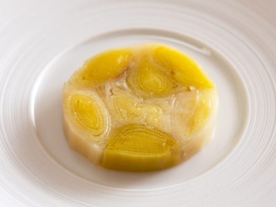Vegan leek terrine