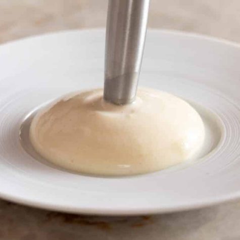 Polenta and parmesan cheese espuma