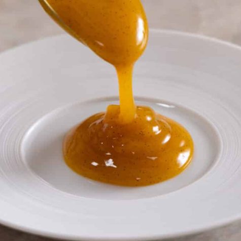 Runny passionfruit and vanilla gel