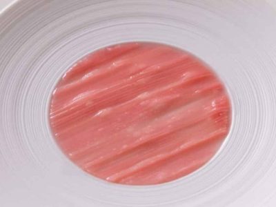 Sous-vide rhubarb disc