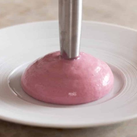 Yoghurt and cherry espuma