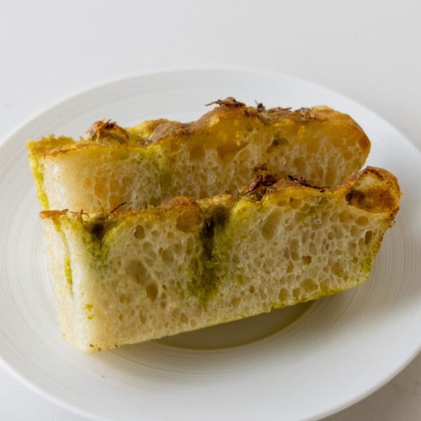 Wild garlic focaccia