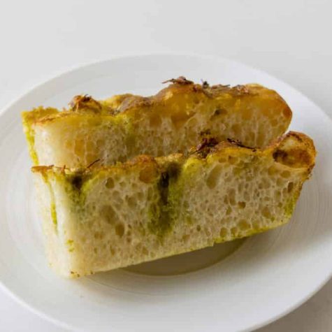 Wild garlic focaccia